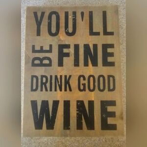 Wooden wine sign
